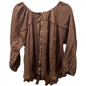 American Eagle women’s size medium chocolate brown babydoll blouse, like new